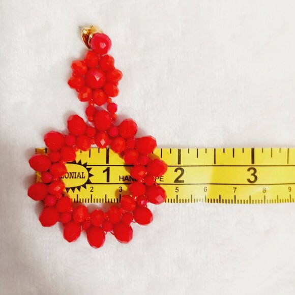 Kate Spade New York Marguerite Beaded Flower Hoop Earrings - Coral Color - Picture 11 of 13